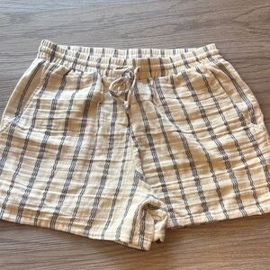 Casual Striped Beige and Black Women's Shorts